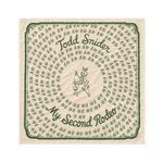 My Second Rodeo bandana laid open - Todd Snider bull rider, full green print on cream
