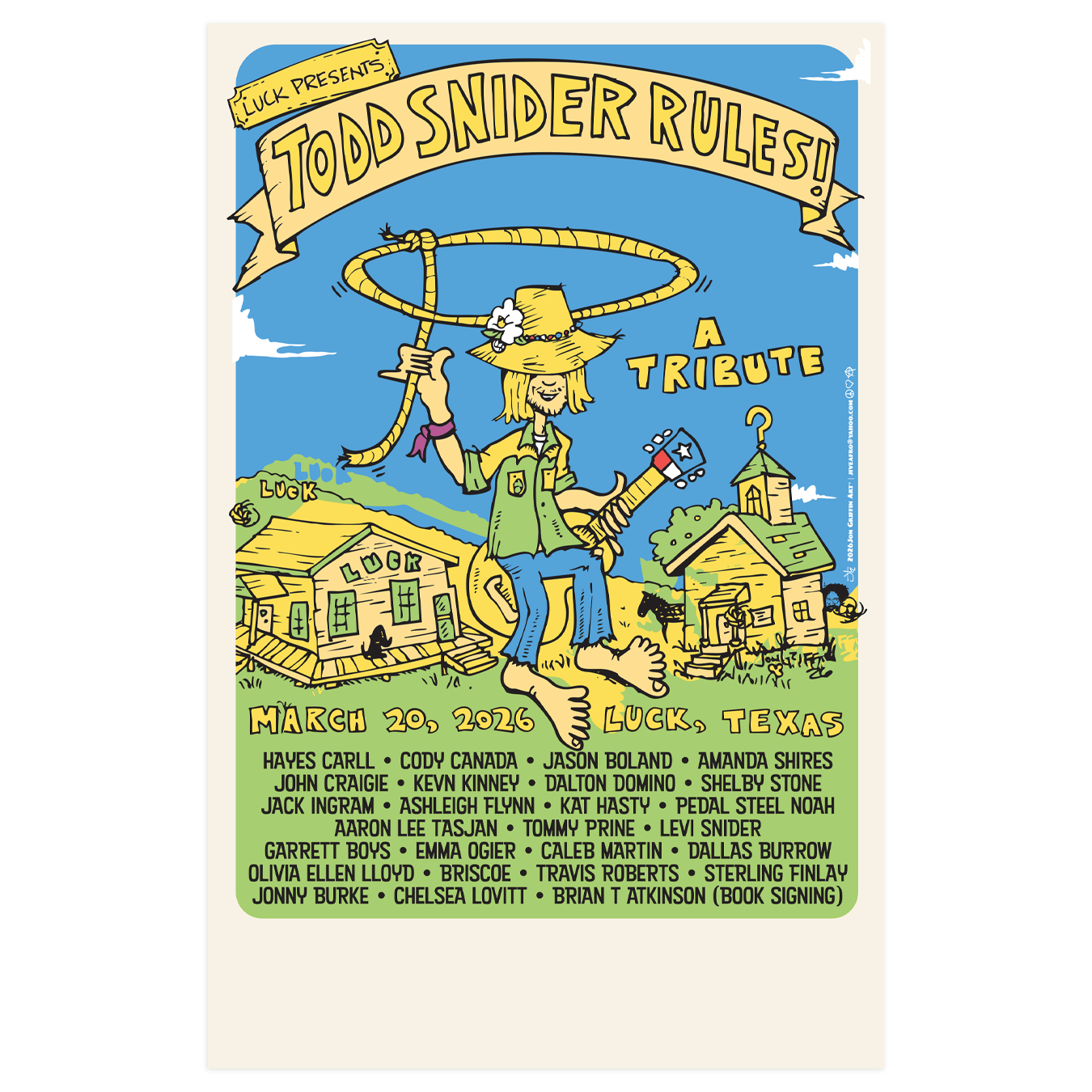 Todd Snider Rules! Luck, TX Festival Poster