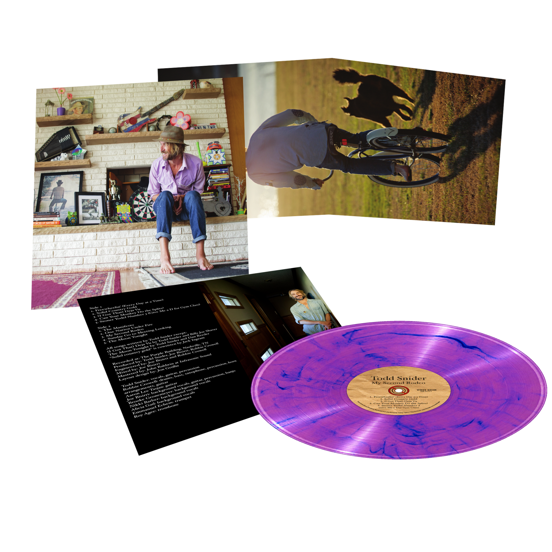 Todd Snider My Second Rodeo Deluxe Synthwave vinyl - violet marbled with blue, gatefold sleeve and inserts