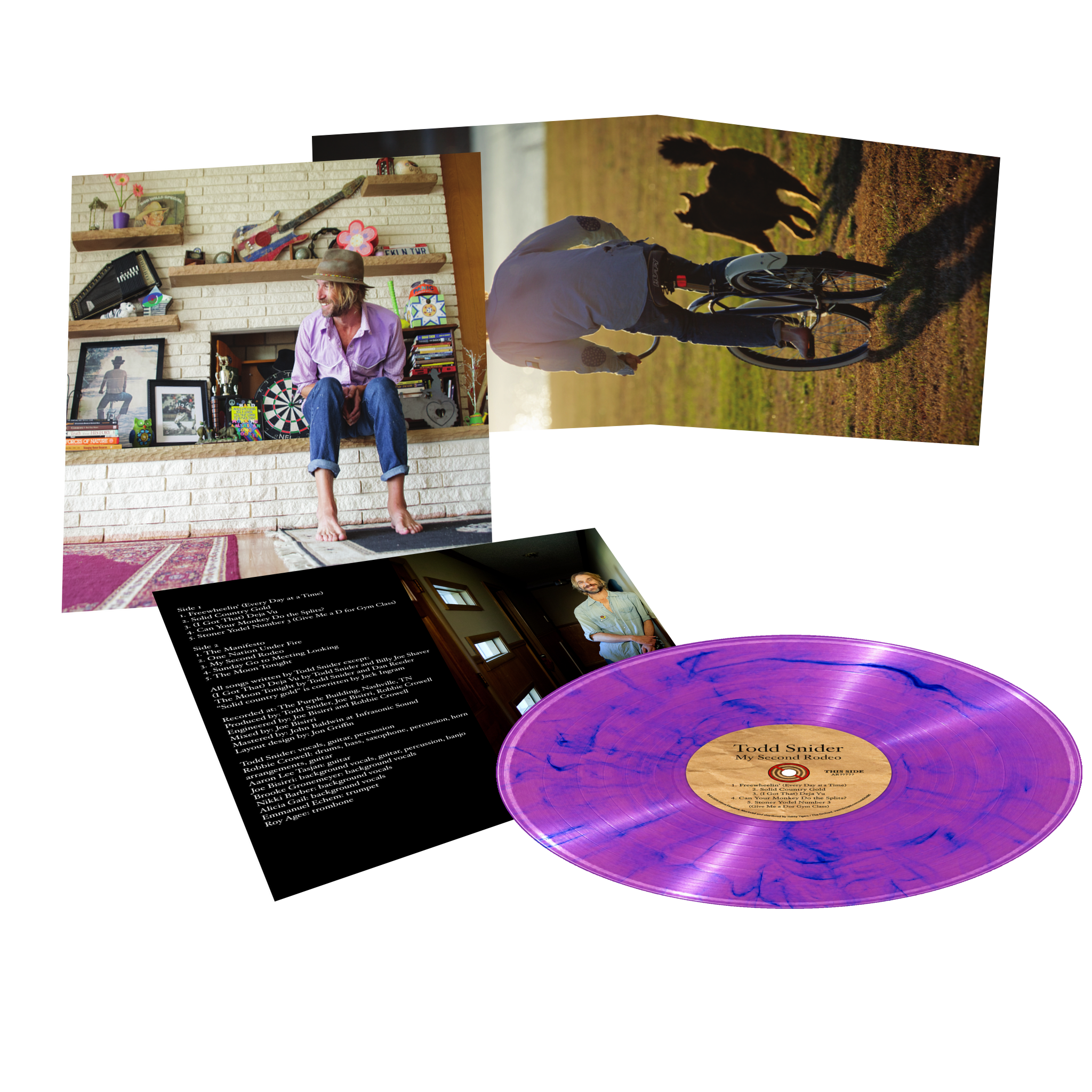 Todd Snider My Second Rodeo Deluxe Synthwave vinyl - violet marbled with blue, gatefold sleeve and inserts