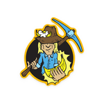 Solid Country Gold Digger die-cut sticker, drawn by Jon Griffin