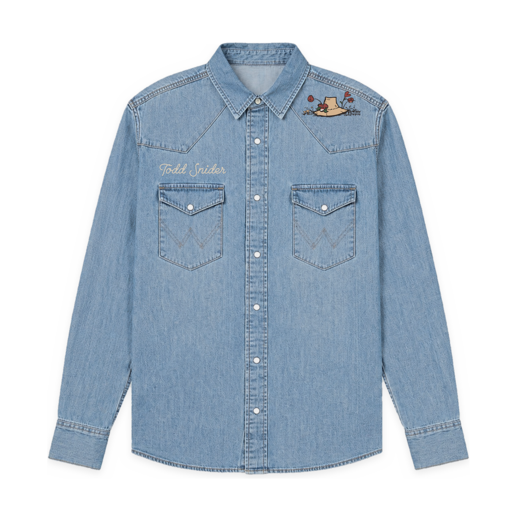 My Second Rodeo embroidered denim western shirt